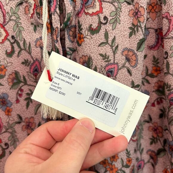 NEW Johnny Was Maha Flora Mini Dress Orange Size S - Picture 10 of 10